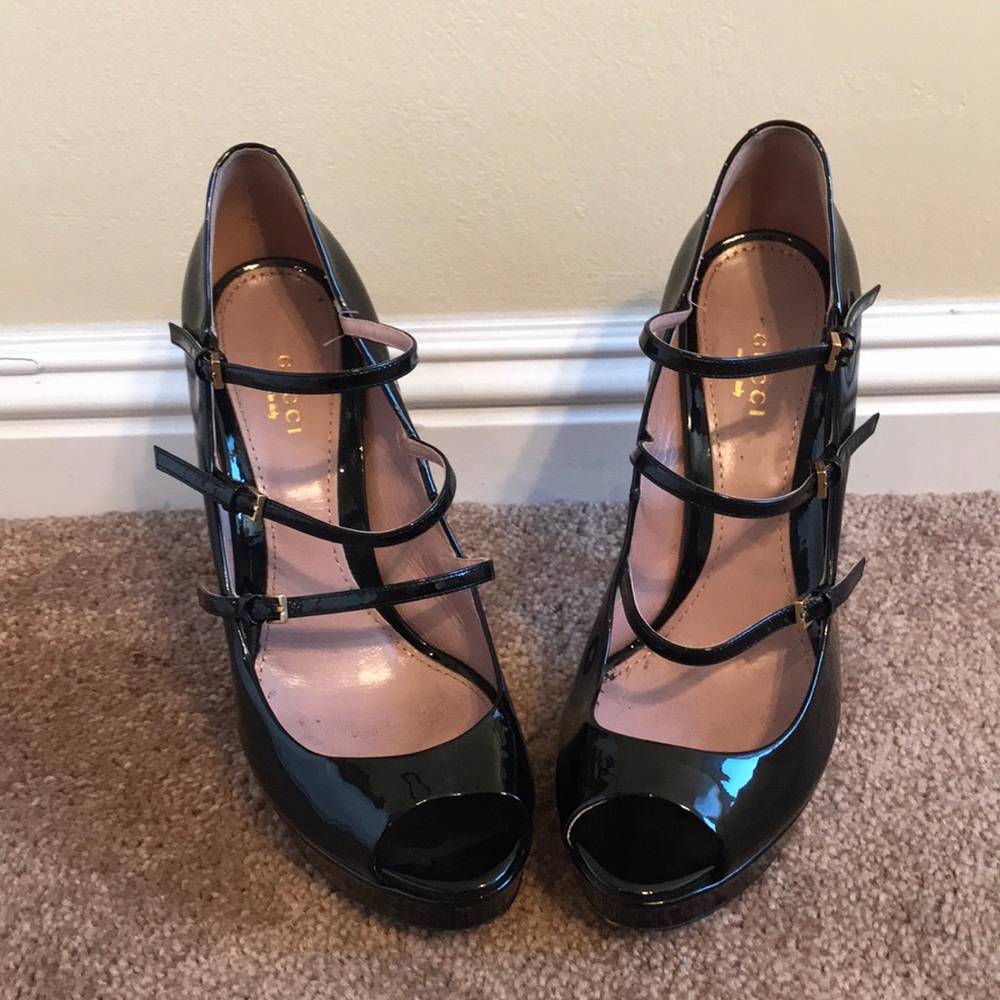 Gucci Patent Leather Platform Mary Jane